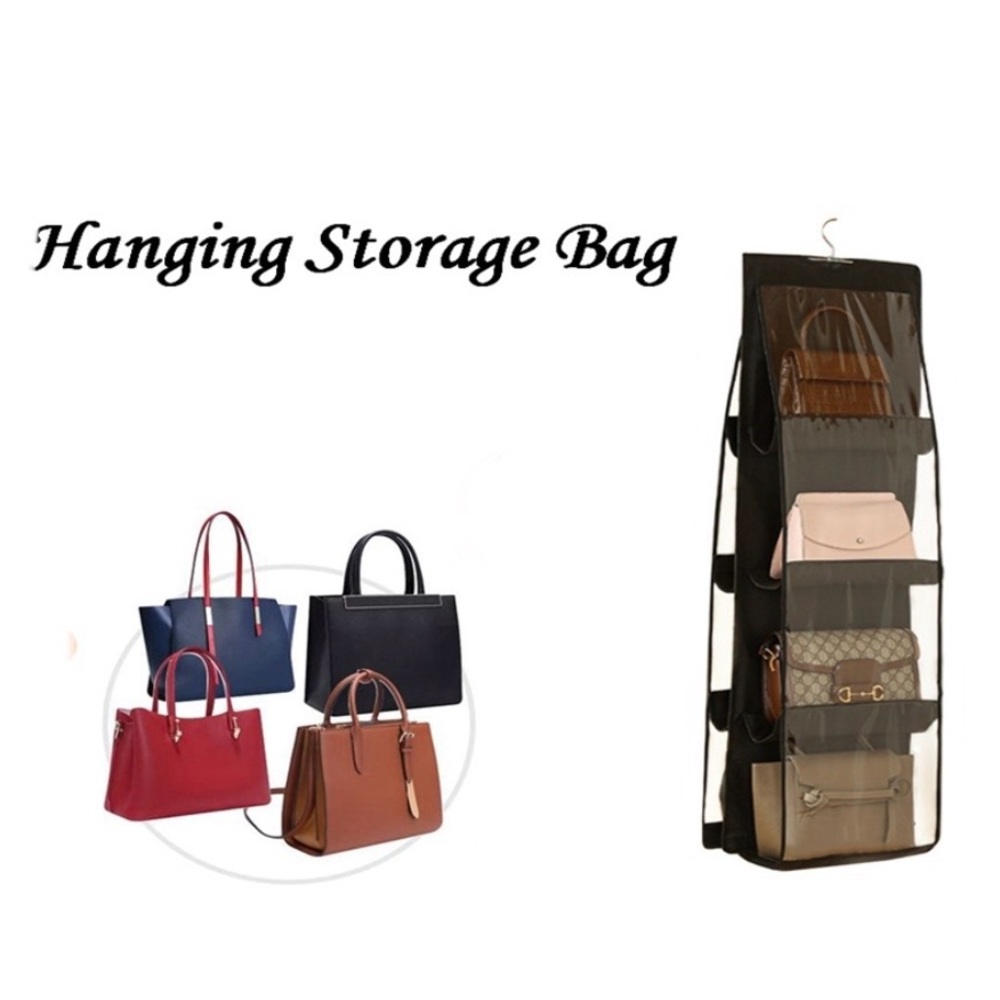NIB Hanging Purse Organizer with 8 Clear Pockets